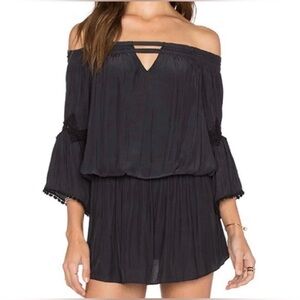 Ramy Brook Nico Off The Shoulder Black Mini Dress Size S/P